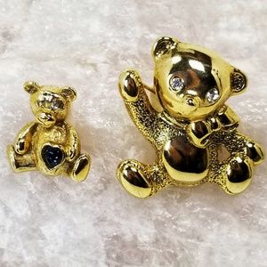 Set of 2 bear pins / brooches